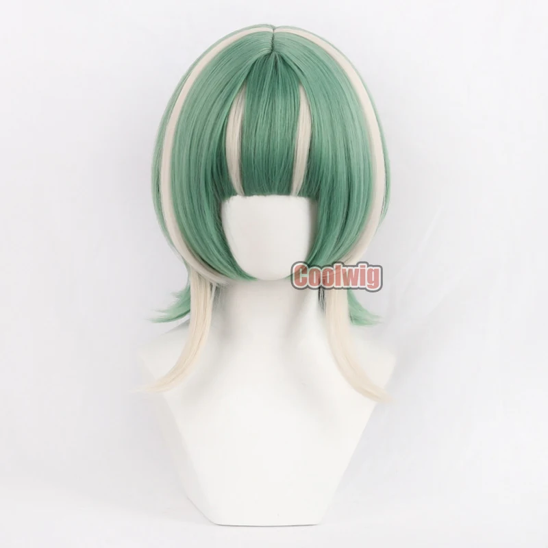 Coolwig Synthetic Hair Guita Hebby Fantasia Cosplay Wigs Gachiakuta Guita Hebby Fantasia Green Mixed Blonde Wig Heat Resistant