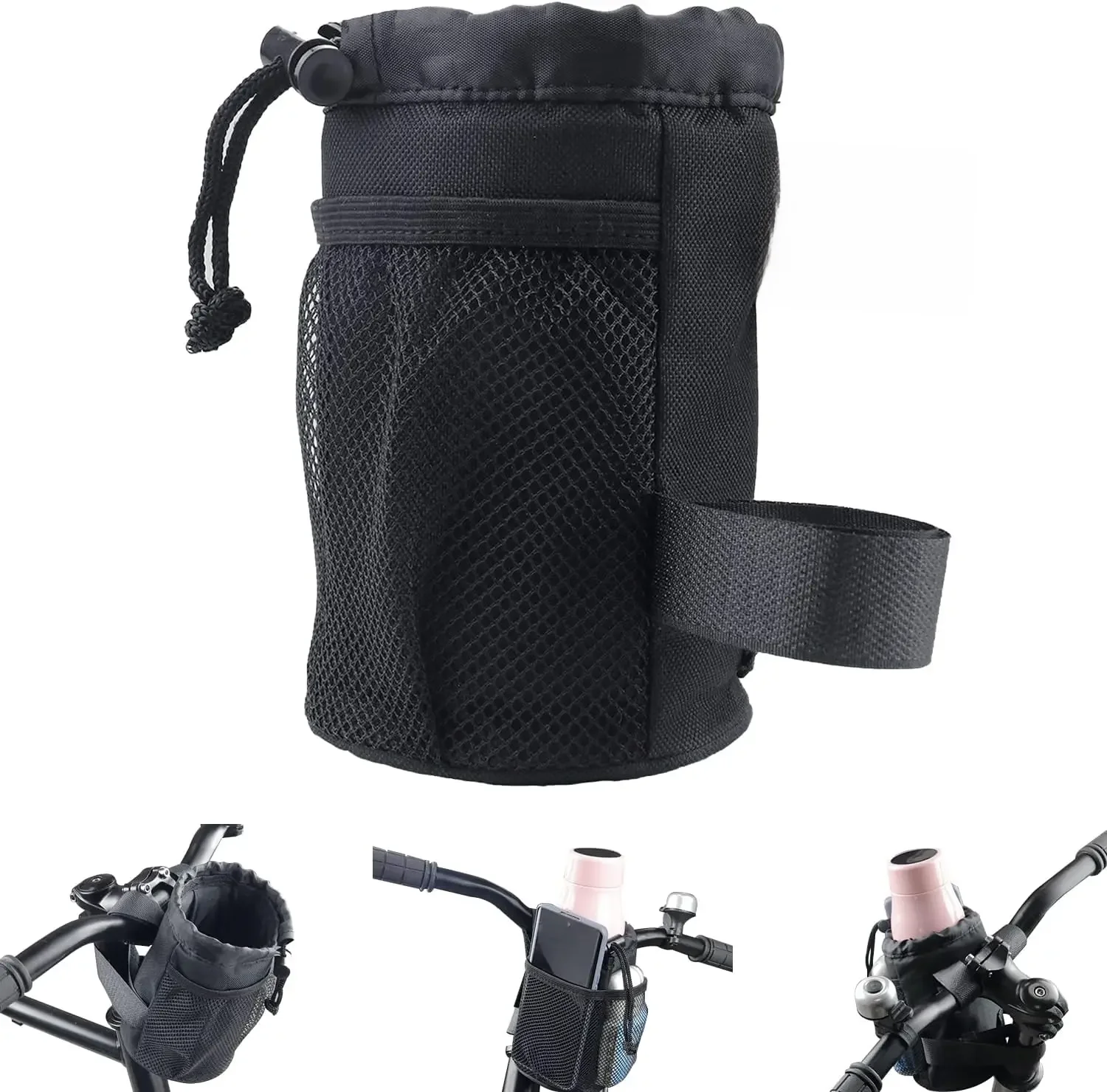 AliExpress 2in1 Bicycle Handlebar Phone Holder Bike Water Bottle Holder Mesh Pocket Universal Fit Mountain Road