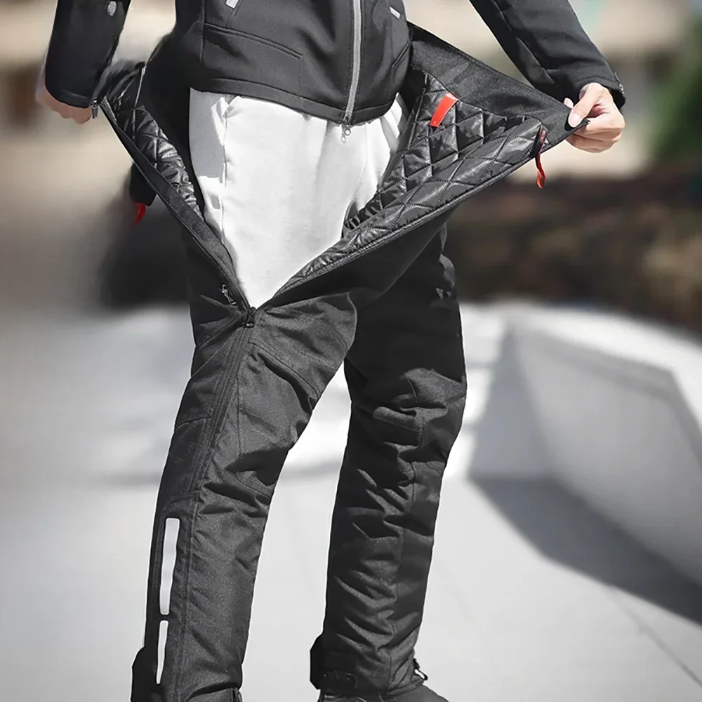 Zimowe spodnie motocyklowe Męskie spodnie motocyklowe z mechanizmem szybkiego uwalniania Wbudowane ochraniacze CE Ciepłe wodoodporne spodnie motocrossowe terenowe — 2
