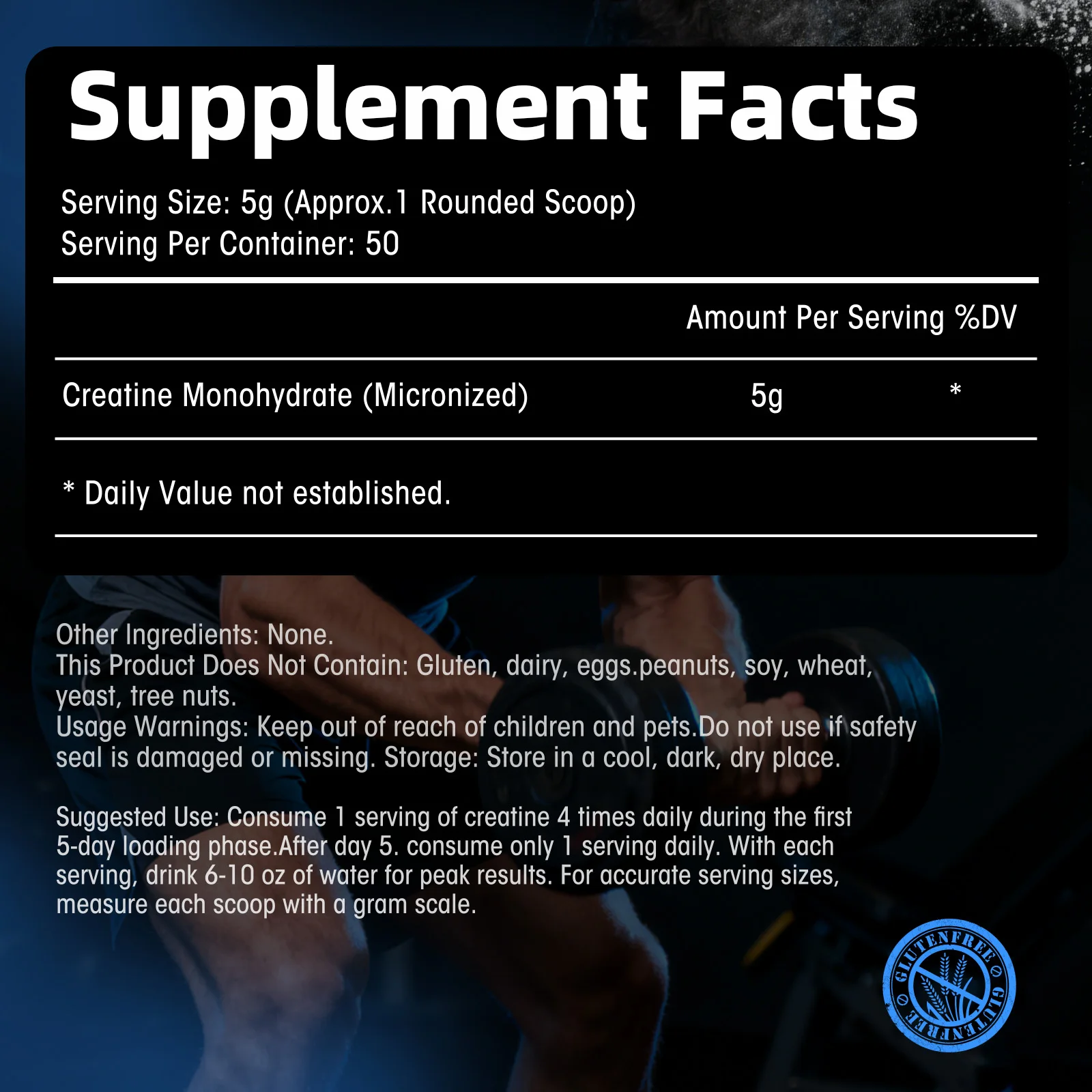 Minch Creatine Monohydrate Powder 5000mg Creatine Muscle Builder Post Workout Gain Strength Build Muscle for Men & Women