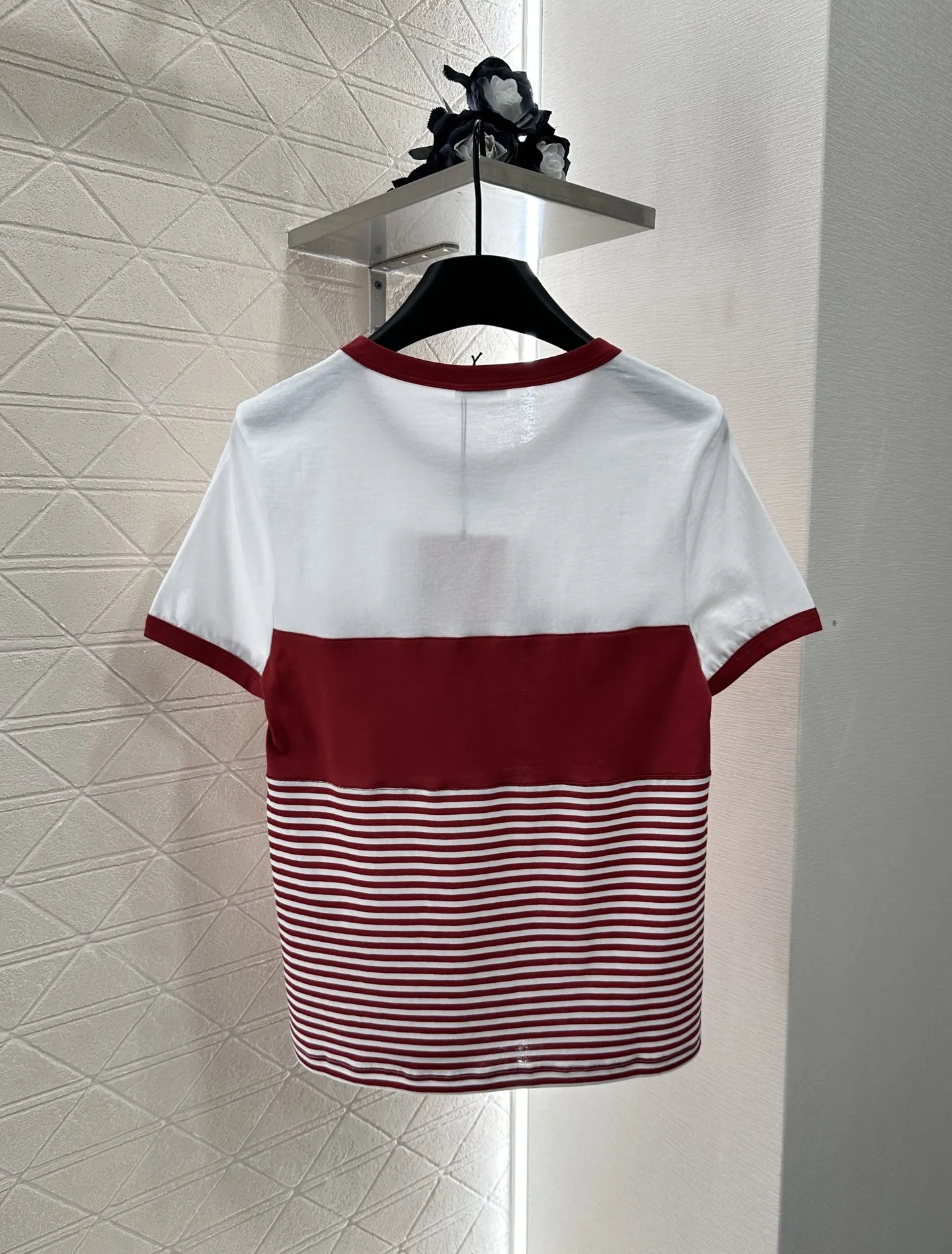 

2025 New T-shirt Striped Short-sleeved O-neck Cotton Fashionable Versatile Slimming Figure-hugging Spring Summer