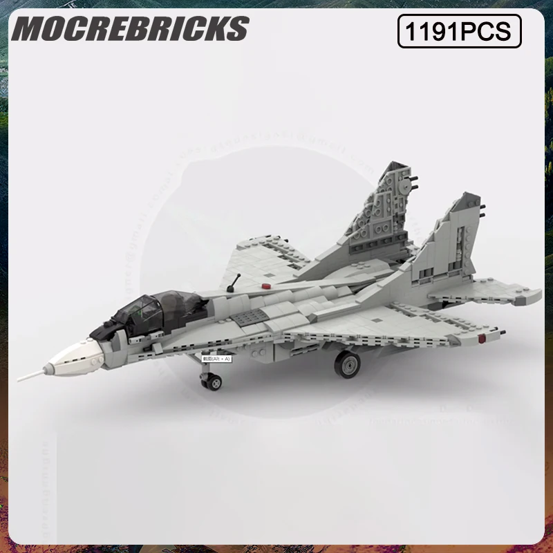 MOC Serie Militare US Mikoyan MiG-29 Bomber Building Block Modello Kit Parti FAI DA TE Assemblaggio Mattoni Giocattoli Per Bambini Puzzle Regali