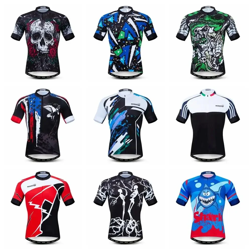 AliExpress UK Weimomonkey Cycling Jersey Men Mountain Bike Jersey Bicycle Shirts Road Tops Biking Clothes Summer Cycle Riding Clothing Blue red