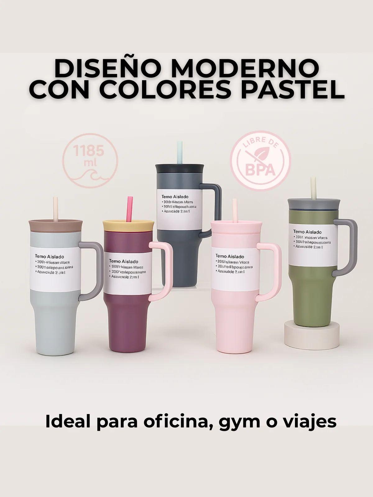 ترمس Fab-24 من الفولاذ المقاوم للصدأ، كوب حراري 1185 مل، كوب معزول، مثالي للاستخدام اليومي، صالة الألعاب الرياضية، المكتب، يوم النزهة، للرجال والنساء والأطفال.