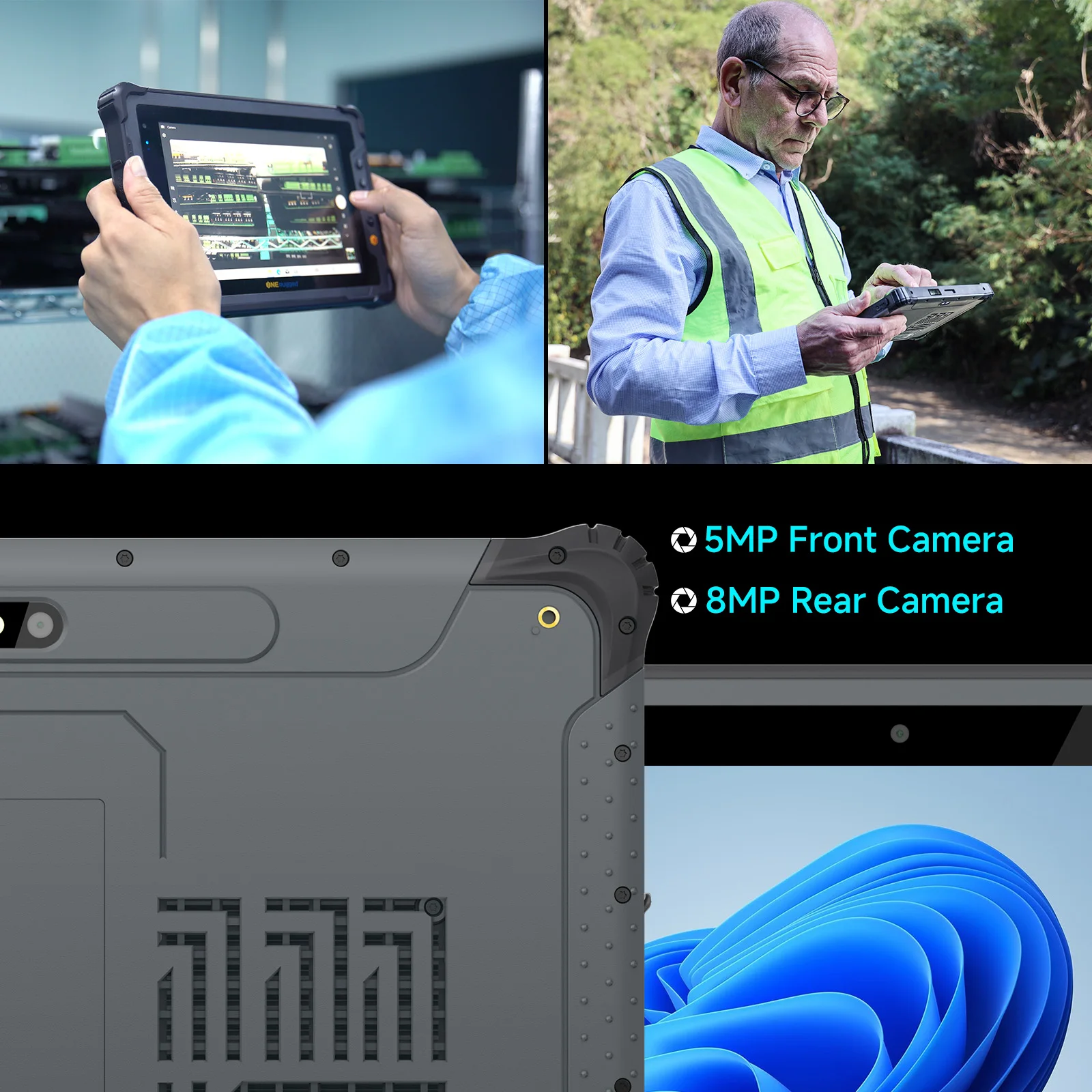 Tablet robusto ONERugged de 10,1 polegadas, tablet M10J Windows 11 Pro 8 GB + 128 GB, PC industrial com 4G/WIFI/BT/NFC