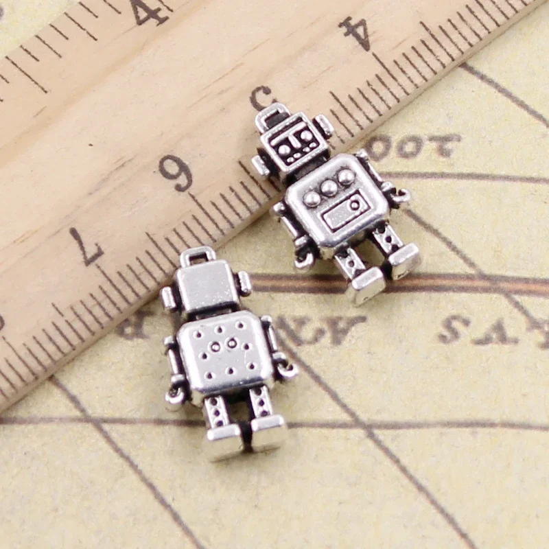10 sztuk Charms mechanik Robot 18x11x4mm tybetański brąz srebrny kolor wisiorki antyczne tworzenie biżuterii DIY Handmade Craft — zdjęcie 2