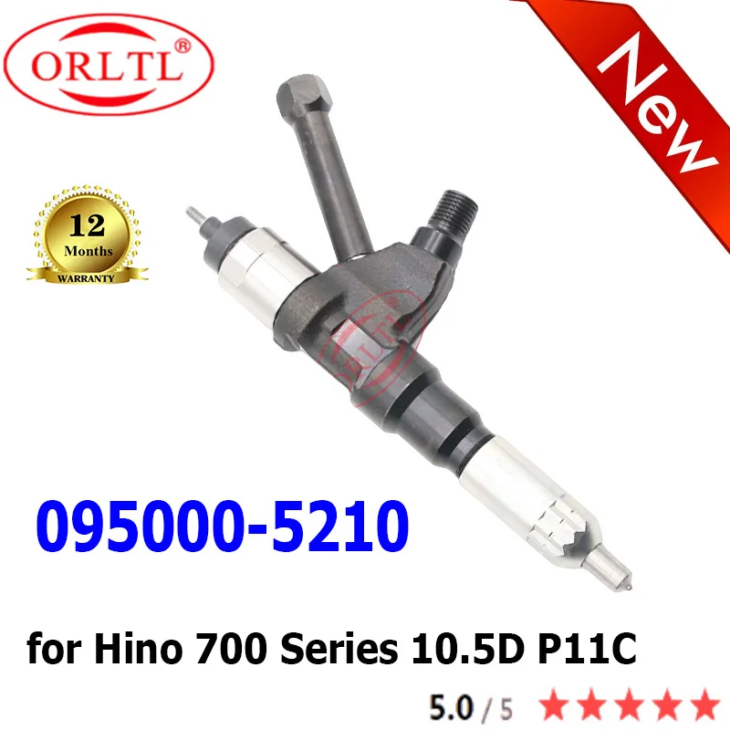 ORLTL NEW 095000-5210 23670E0351 Genuine Fuel Injector 0950005210 095000 5210 for Hino 700 Series 10.5D P11C