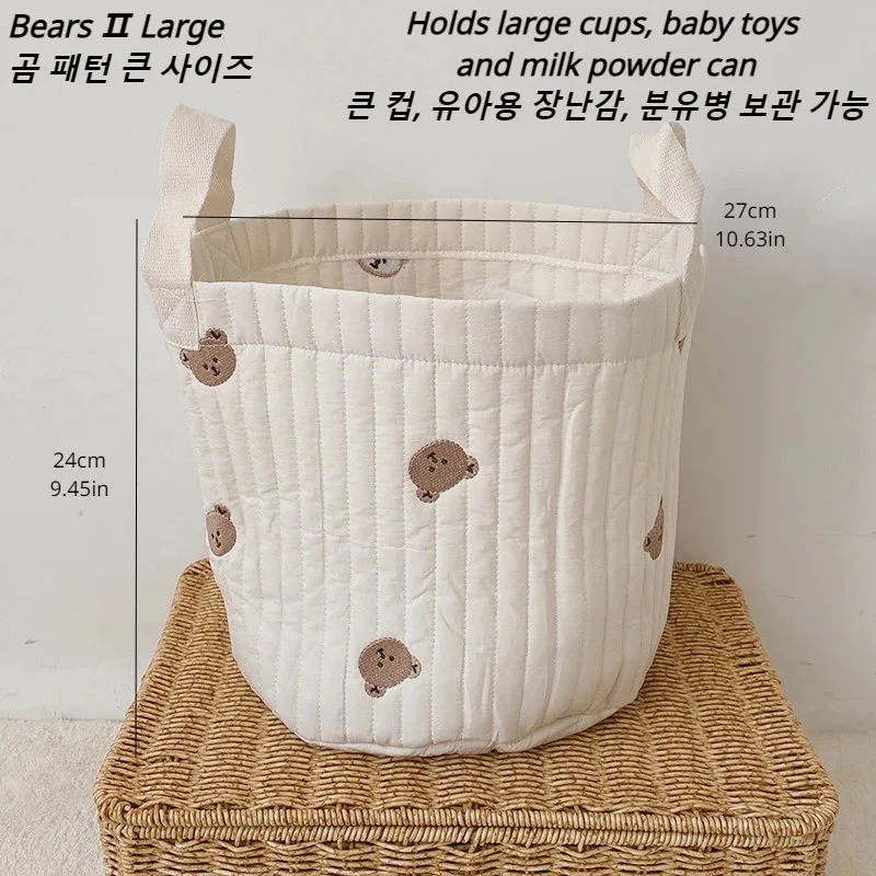 INS Baby Bag Cute Bear Embroidered Diaper Bag Storing Newborn Diapers Mother\'s Pregnant Women\'s Bag Toys Organizers