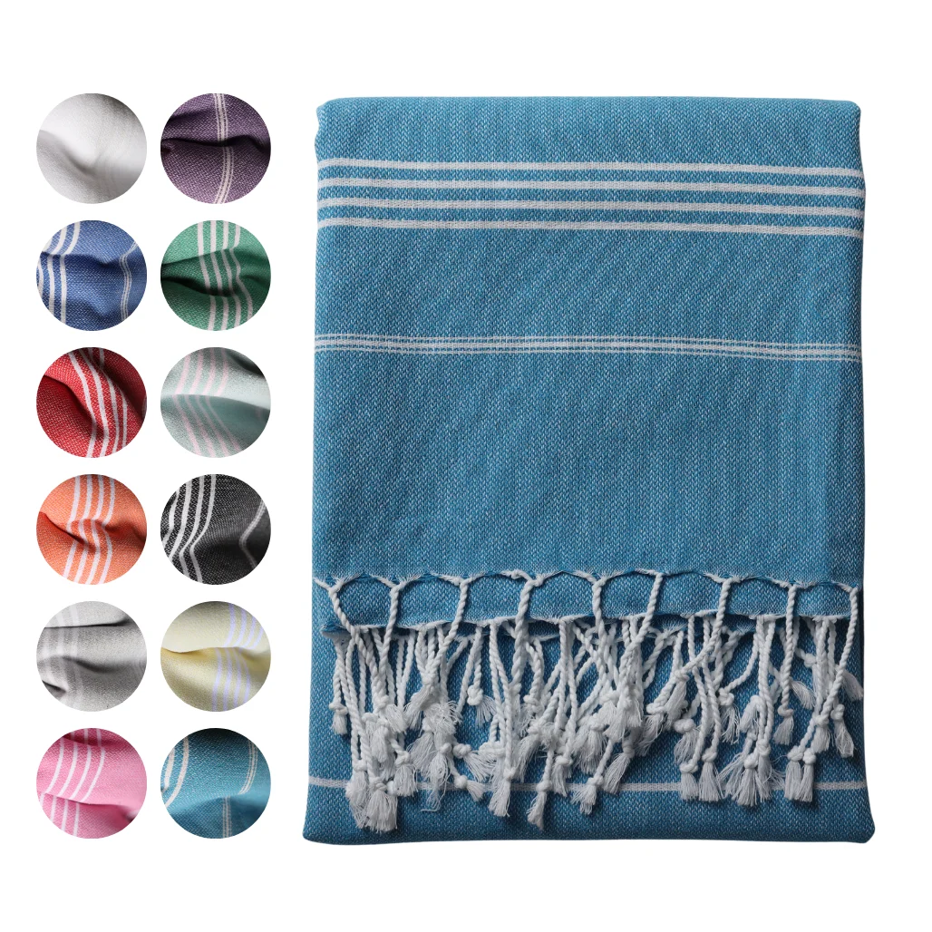 Hammam Towels, Turkish Peshtemal for Beach, Bath, Spa, Sauna, Pool, Yoga, Scarf. 100% Cotton Thin, Oversized, Quick-dry Wrap.