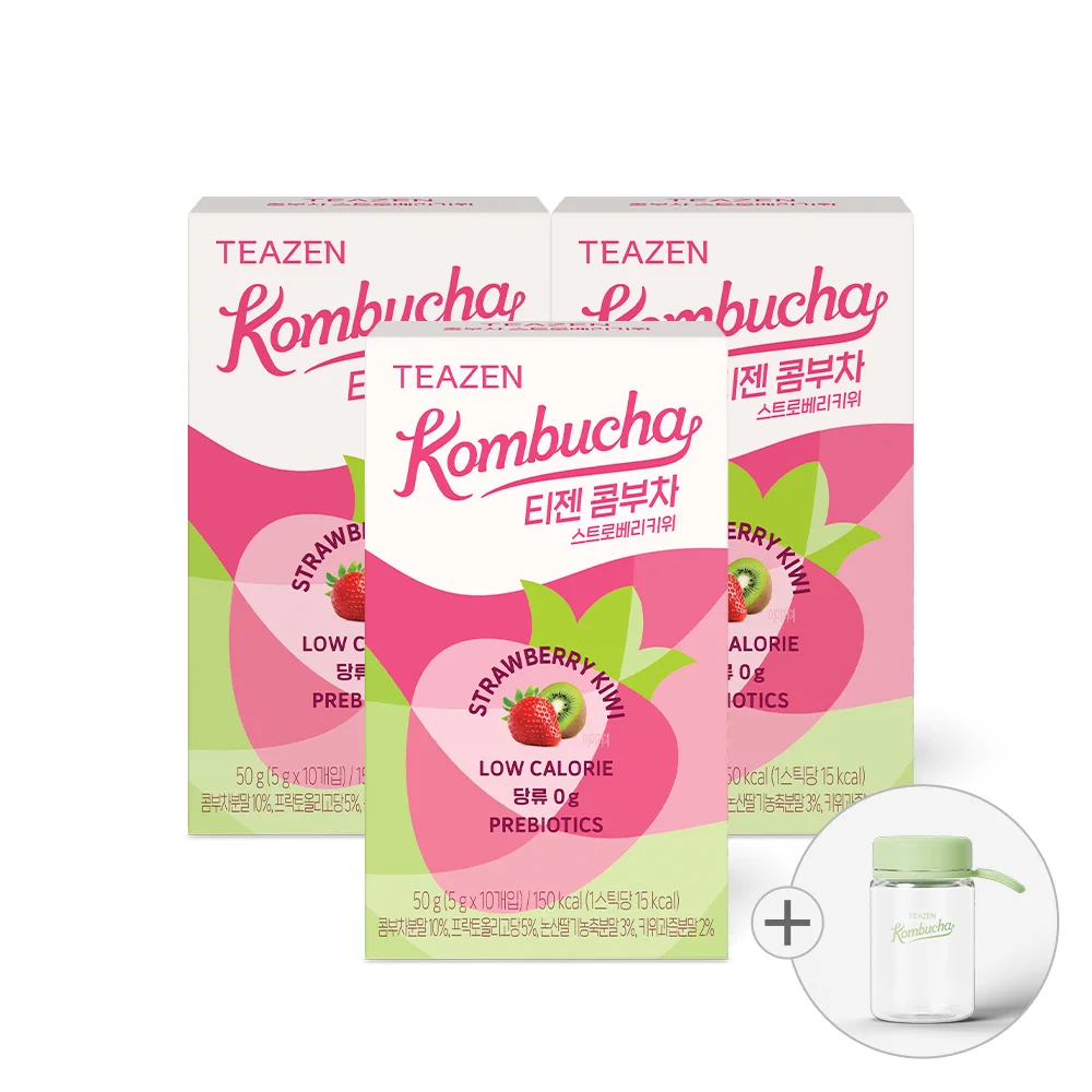 Teazen Kombucha Strawberry Kiwi 10 sticks x 3 boxes