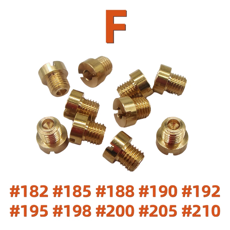 10 Stück M6x0,75mm M6 Vergaser-Hauptdüsen-Set für Dellorto 6413 PHBH PHBL PHBE Motorrad-Vergaser-Einspritzdüsen-Größen # 66- # 210 – Detail 12