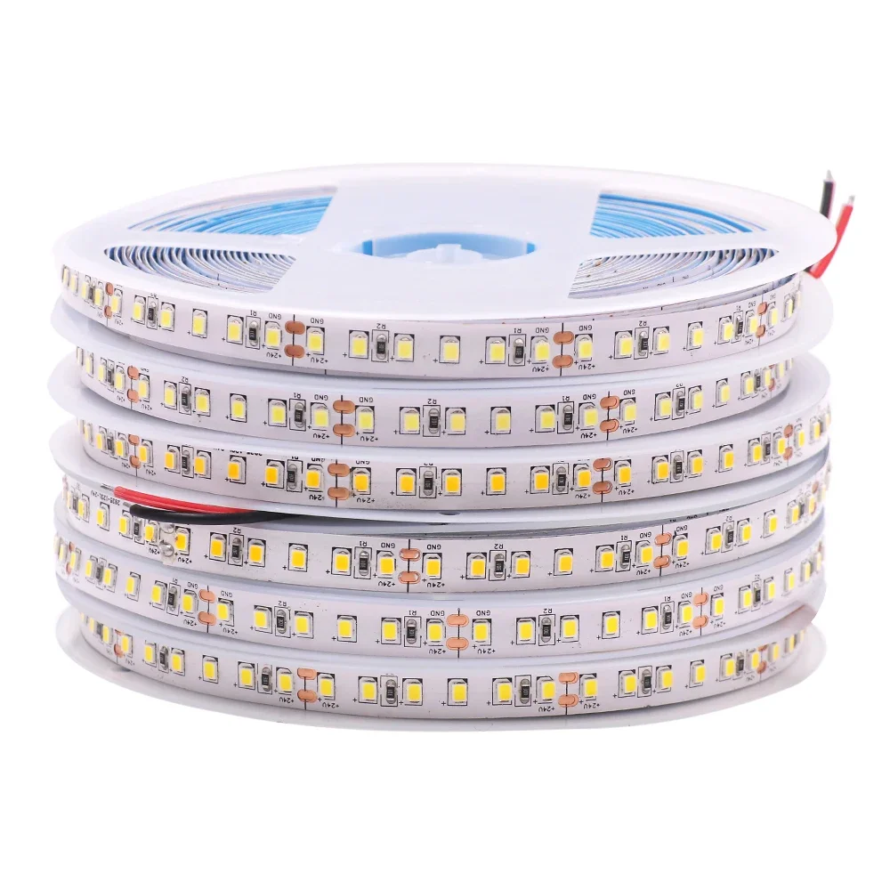 Fita de Luz LED para Decoração de Casa, Branco Natural, Branco Quente, Branco Frio, 12V, 24V, 2835,