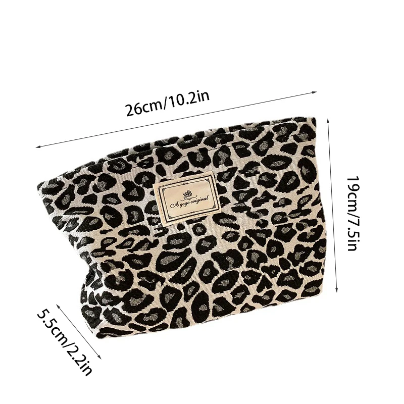 Leopard print cosmetic bag thickened storage wash out travel convenient clutch cosmetic bag washable multi-function