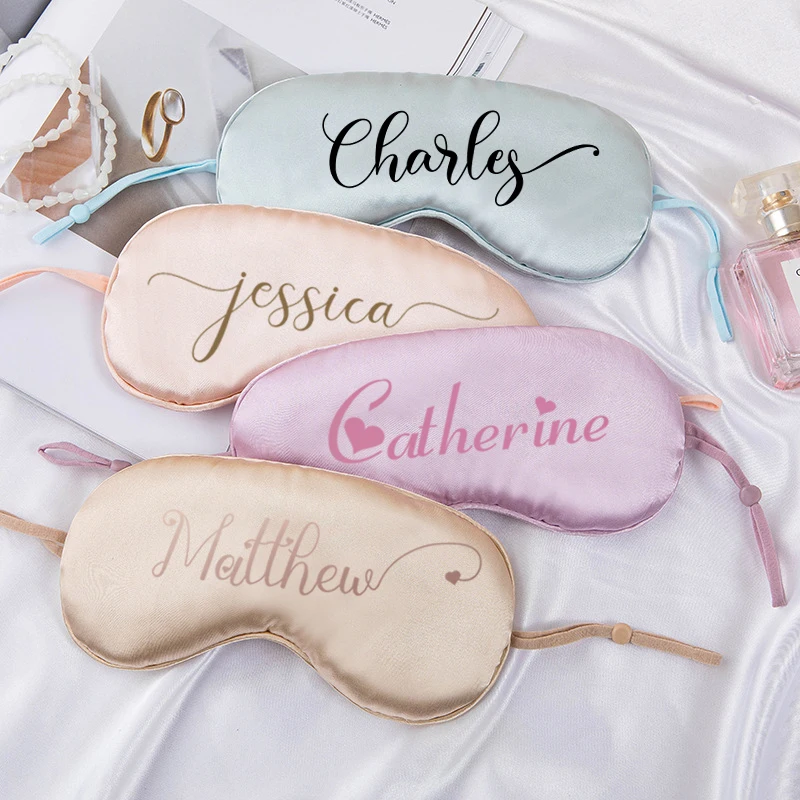 Customized Eye Mask Personalized Sleep Mask Double-sided Simulation Silk Shading Eye Mask Bachelor Party Gift Bridesmaid Gift