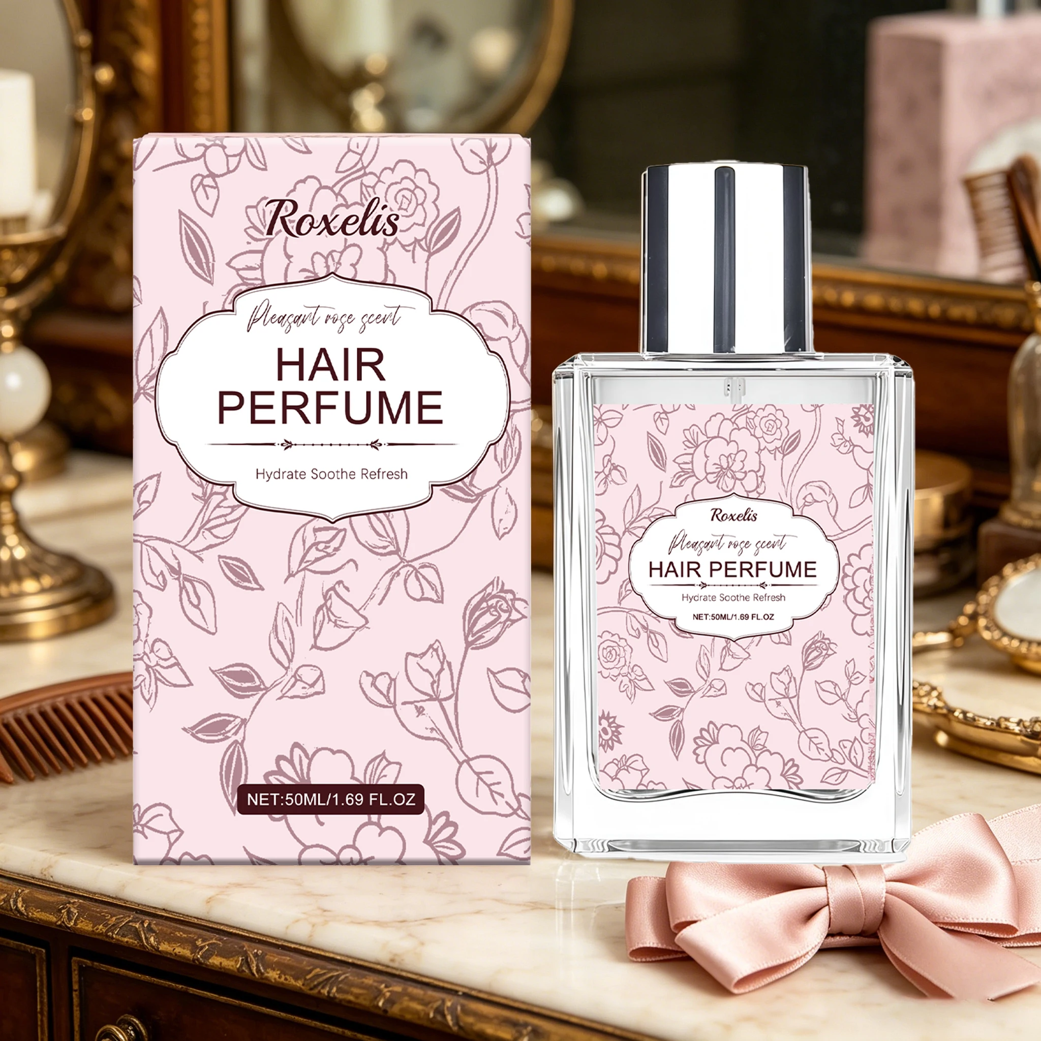 

50ML Floral Hair Perfume Gentle Natural Fragrance Long Lasting Elegant Scent Boosts Charming Portable Daily Refreshing Perfume