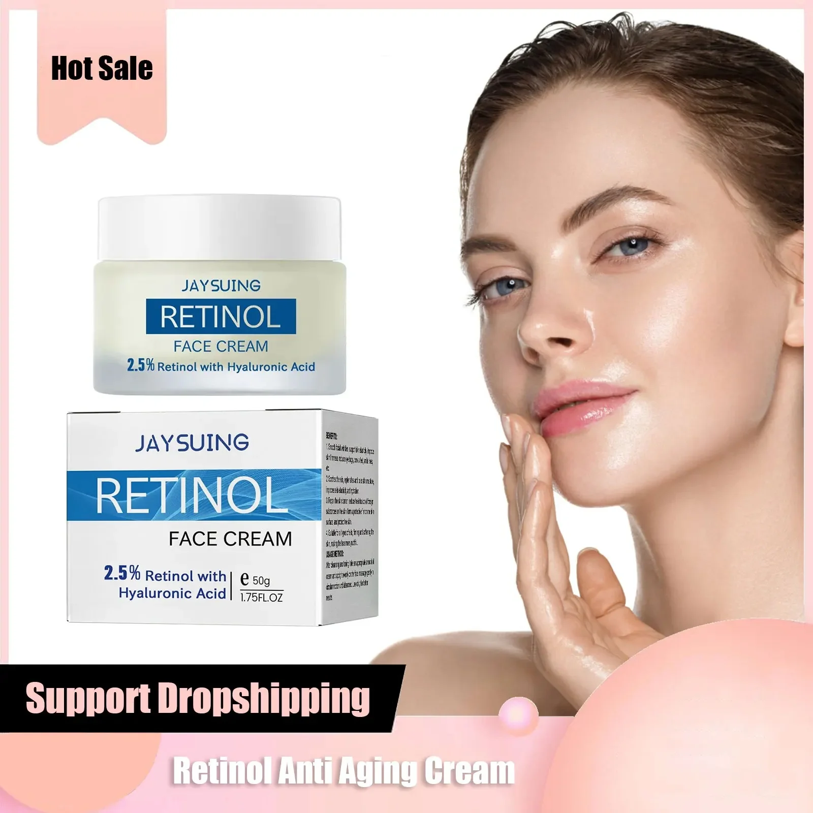 Retinol Anti Aging Face Cream Lifting Firming Fade Dark Spot Line Tightening Smoothing Facial Skin Care Wrinkles Removal Cream