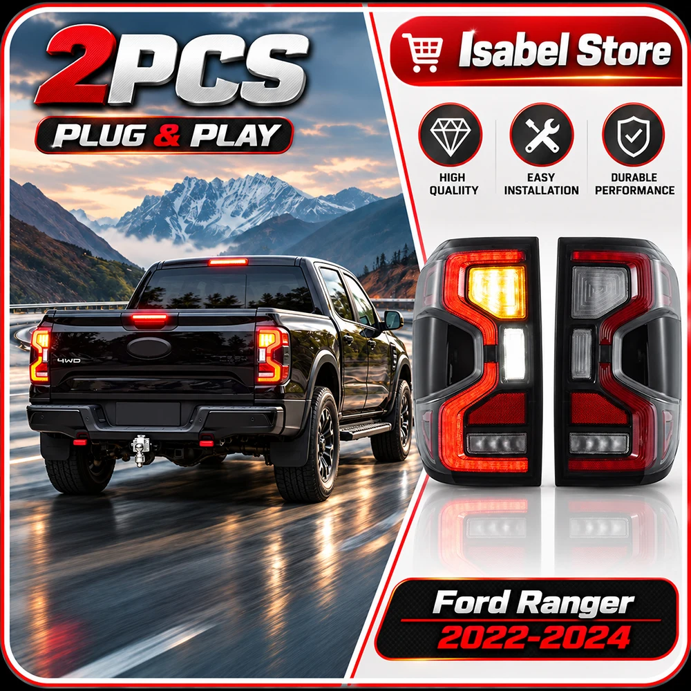 LED-Rückleuchten-Set für Ford Ranger 2022-2024 Upgrade mit sequenziellem Blinker Plug-and-Play Dynamische LED-Rücklichter