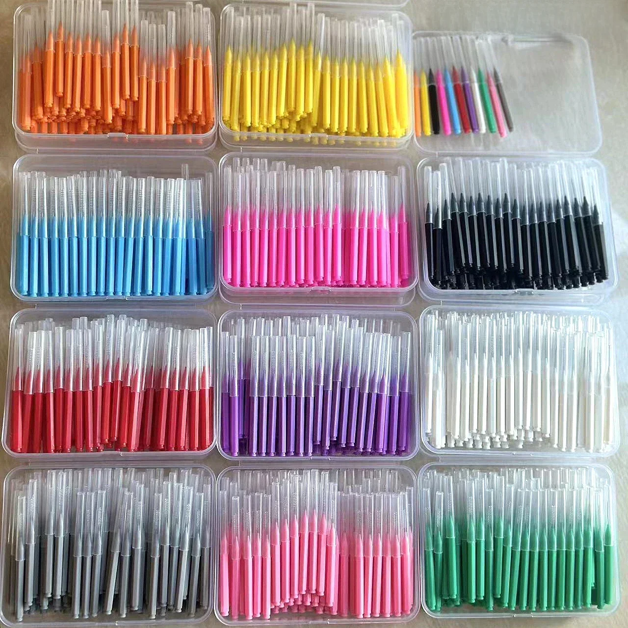 100 pièces/boîte brosses interdentaires soins de santé brosse à dents nettoyants interdentaires brosse à dents dentaires orthodontiques outil d'hygiène buccale