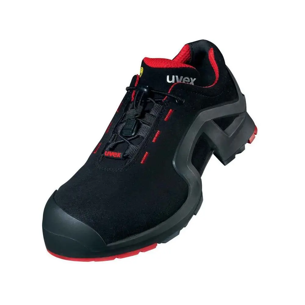 Uvex  8516  X Tended Support Safety Trainer S3 SRC ESD Work Shoes with Metalfree Toe Cap Black Red