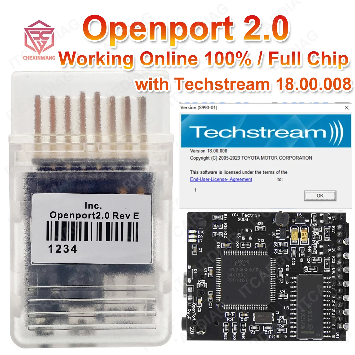 Tactrix OpenPort 2.0 ECU FLASH Chip Tuning with techstream open port 2.0 For Toyota Scanner OBD OBD2 Car Diagnostic Auto Tool