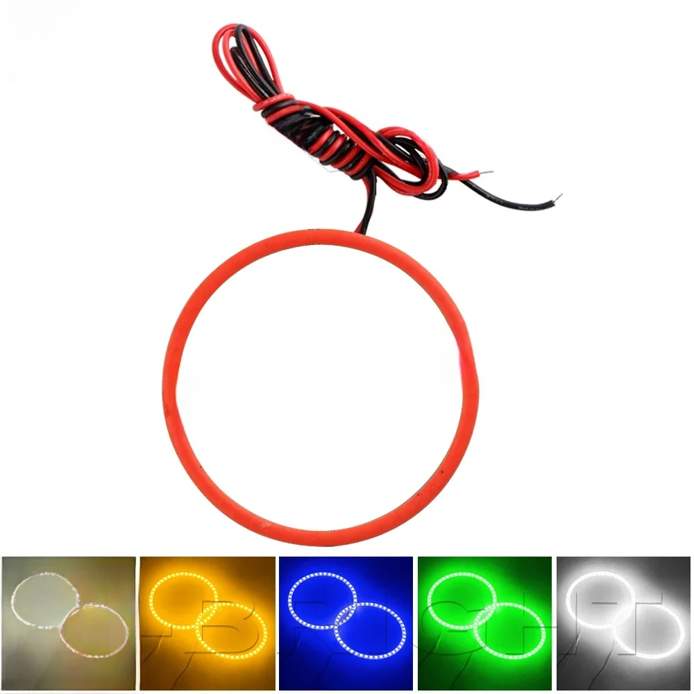 1x Angel Eyes COB Halo Ring DRL 60MM 70MM 80MM 90MM 100MM 110MM 120MM Samochodowe Motocyklowe Światła Przeciwmgielne LED Reflektor Biały Czerwony Żółty — zdjęcie 2