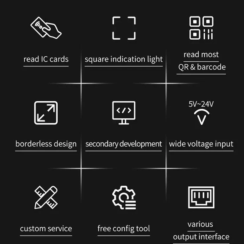 Imagem -06 - Código de Barras Scanner Usb Rs232 Interface para Rfid Cartão Inteligente & Leitor Nfc Controle Acesso Torniquetes Veding Máquina Q300 1d 2d qr