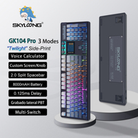 SKYLOONG GK104 Pro Full-Size 3-Mode Wireless Mechanical Keyboard with 2.0 Screen 3 Knobs Hot-Swappable Silent Switch PBT keycaps