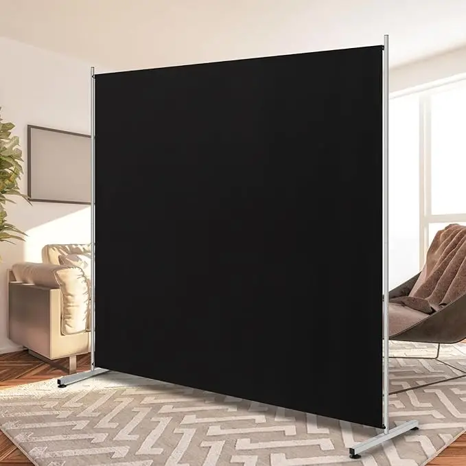 Divisorio singolo grande pannello, schermo Privacy per ufficio, separatori divisori, divisorio autoportante 71''W x 71''H, nero