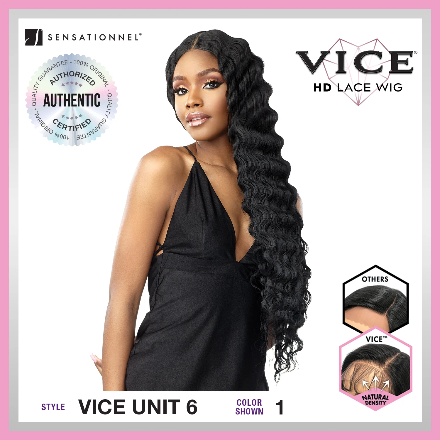 وحدة باروكة Sensationnel-Vice HD من الدانتيل الأمامي ، 6 طويلة ، تصميم أنيق ، تشطيب طبيعي ، سهل الارتداء #2