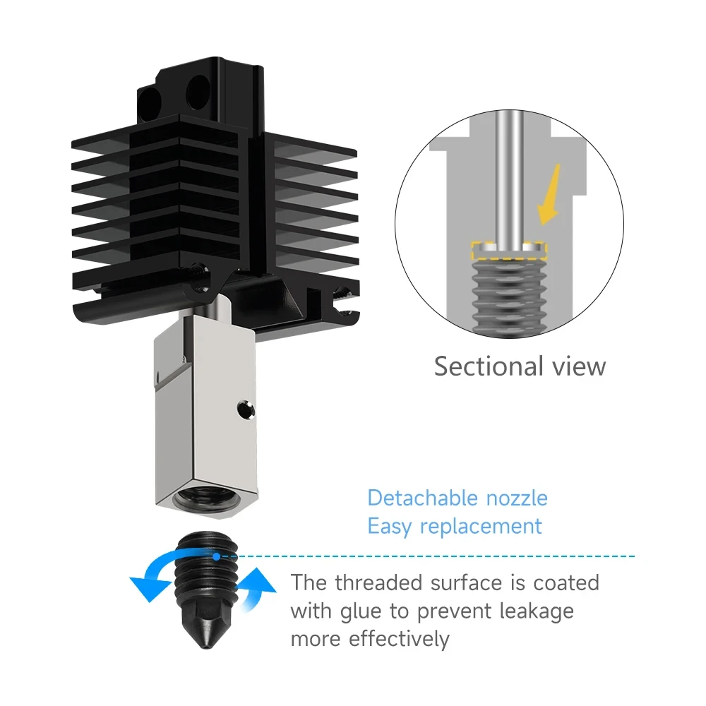 Voor Bambu Lab Nozzle 0.2/0.4/0.6/0.8mm bamboe p1p Nozzle 3d printer onderdelen Voor Bambu Lab hotend Voor Bambu Lab Nozzle Lab X1 P1S