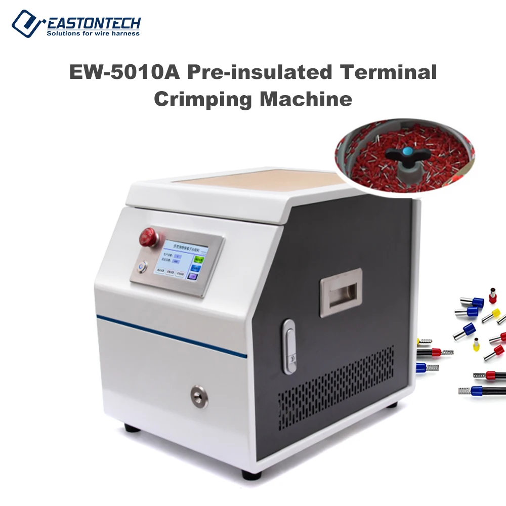 EW-5010A Semi Automatic Ferrule Terminal Crimp Machine Tubular Pre-insulated Terminal Crimping Machine Strip Quadrilateral Crimp