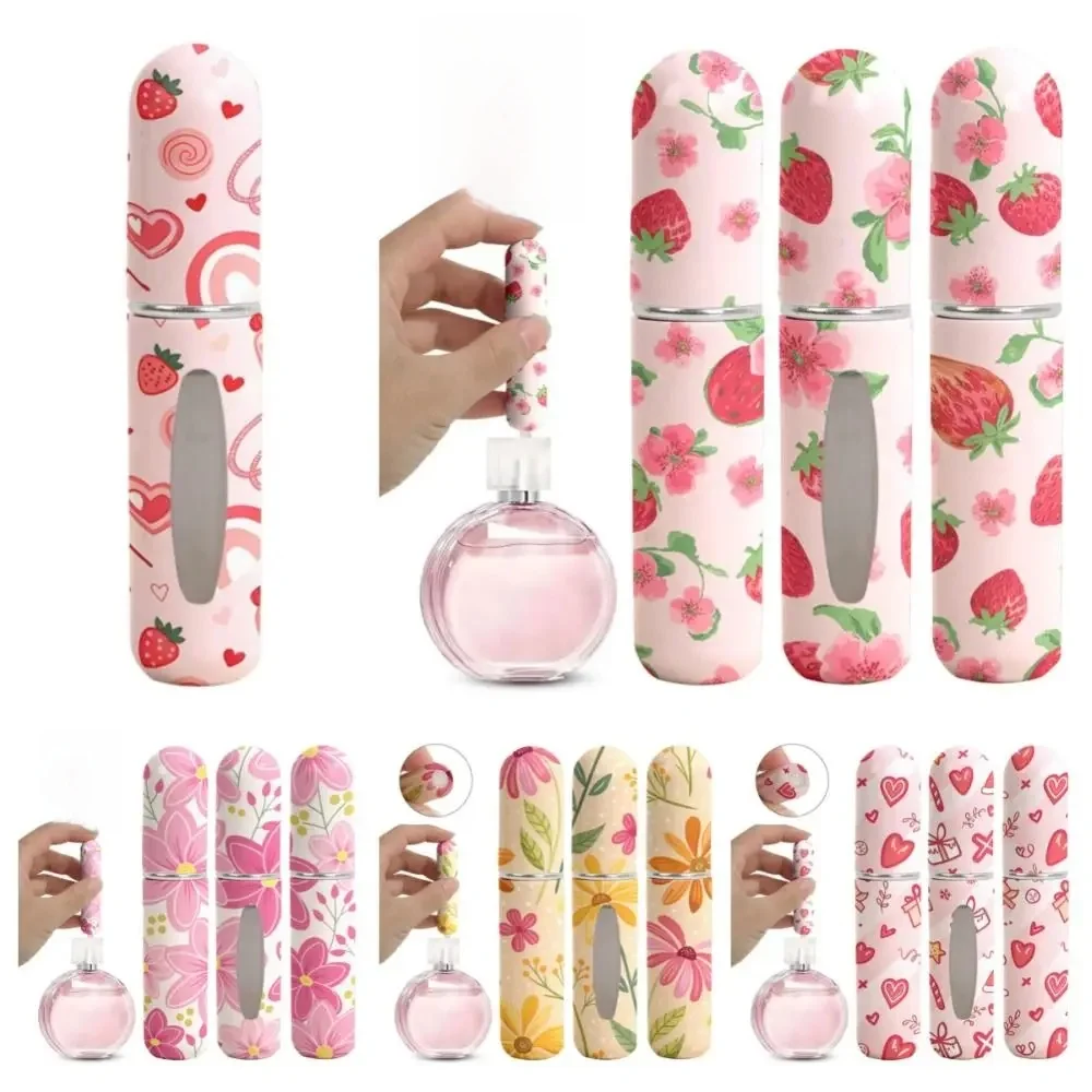 Mini bouteille de parfum de voyage 5ml, rechargeable, huile essentielle, vaporisateur d'alcool, bouteille rotative, conteneurs cosmétiques vides, bouteille atomiseur