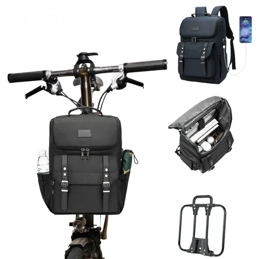 AliExpress Litepro Bicycle Front Bag 50L Large Capacity Computer Bag With USB Charging Men's Travel Backpack For Brompton Bike