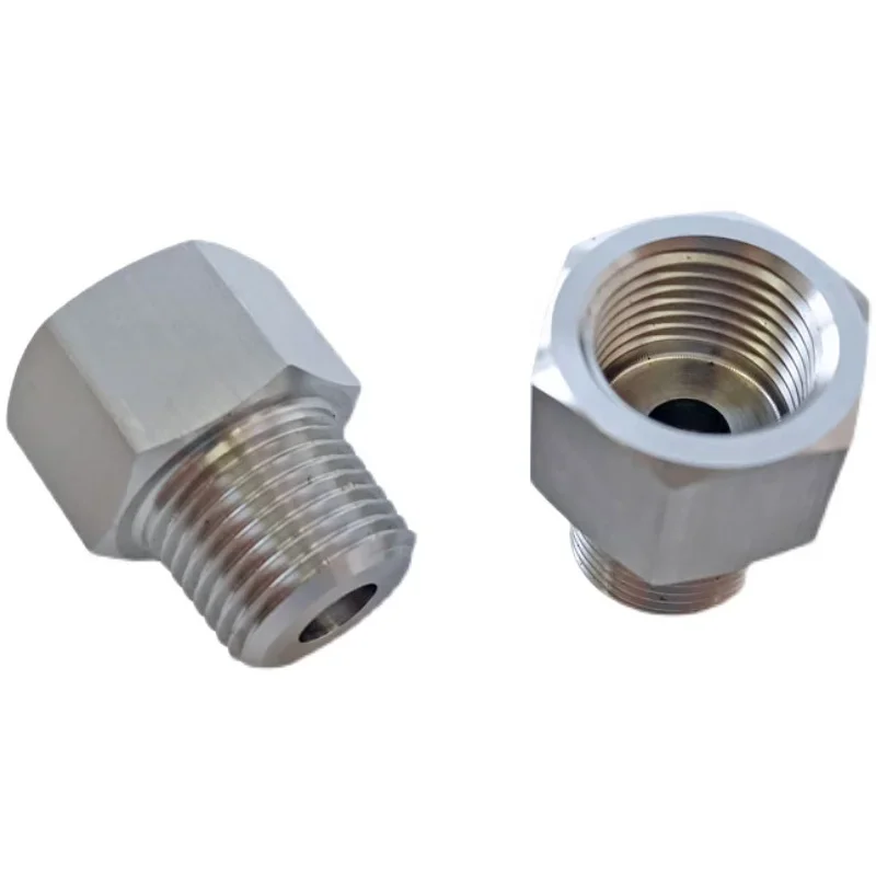 M10/14/20 1/8 "1/4" 3/8 "1/2" BSP NPT żeński męski reduktor ze stali nierdzewnej tuleja łącznik rurowy łącznik manometr wysokiego ciśnienia — zdjęcie 2