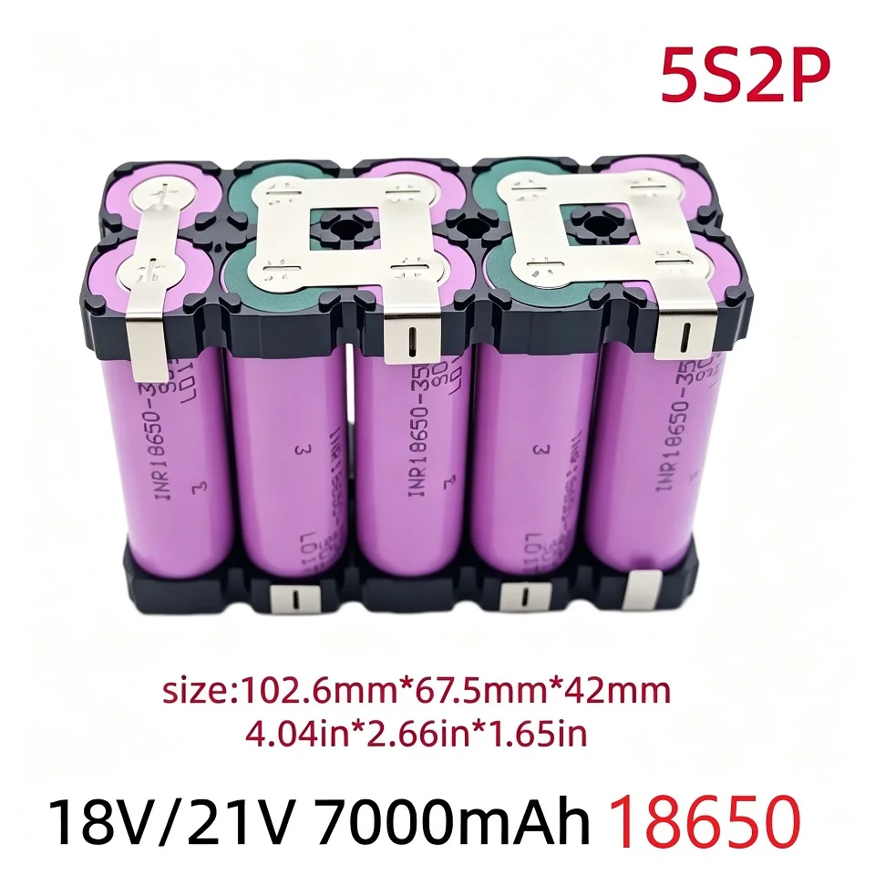 Daweikala NCR18650‑35E Pacco batteria 18650 3S‑4S‑5S‑6S 12V‑16.8V‑21V‑25.2V 3500‑7000mAh Modulo batteria ricaricabile con staffa di supporto per trapano elettrico e trapano manuale