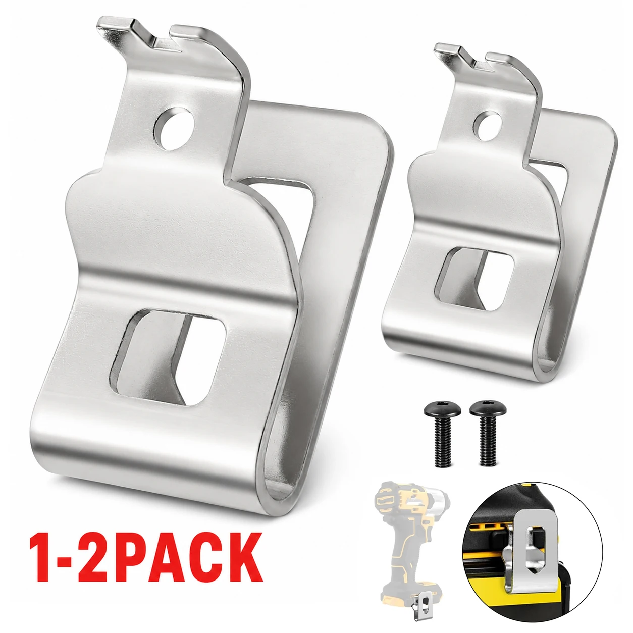 1-2 Peças de Clipes de Cinto para Ferramentas Dewalt, Kit de Ganchos de Reposição para Furadeiras, Compatível com Ferramentas Elétricas DW 20V DCD980 