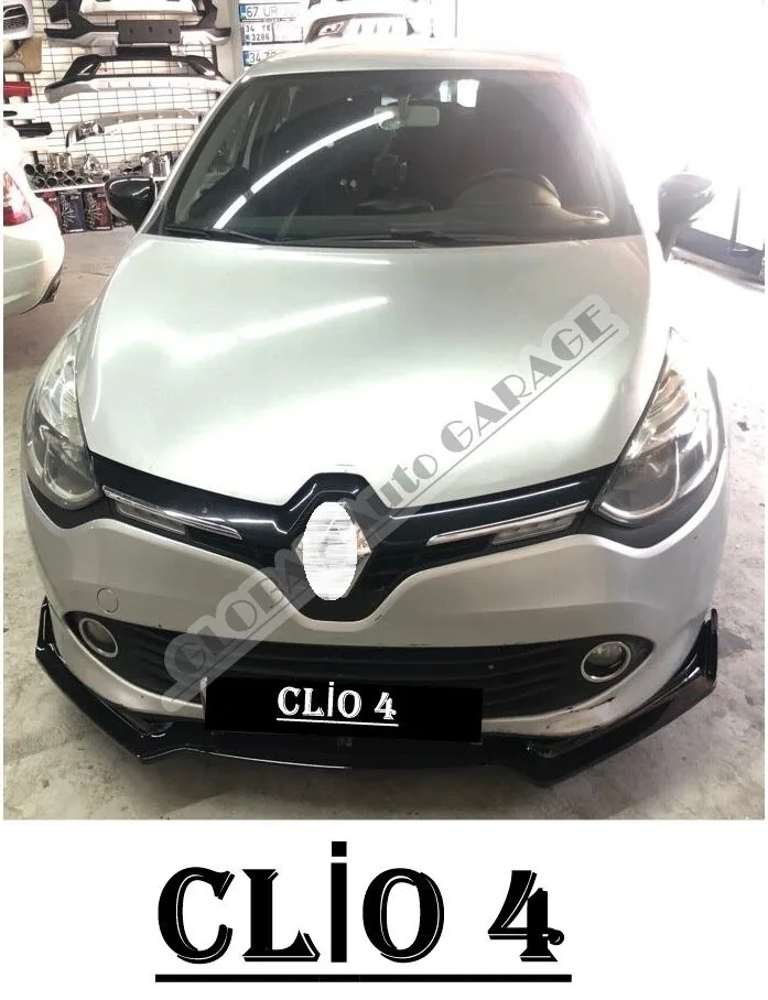 

For Renault Clio 4 Front Bumper Attachment Lip 2012-2019 Piano Glossy Black Splitter Diffuser Universal Spoiler Bumper Mud Flaps