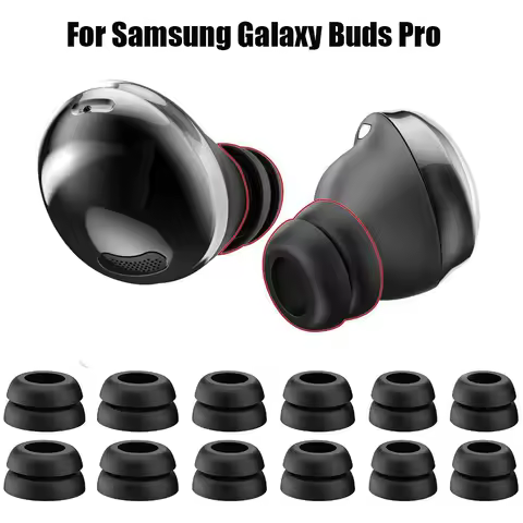12Pcs For Samsung Galaxy Buds Pro Eartips Buds 2 TWS Wireless Noise Reduction Tips Anti-drop Double Flange Silicone Earbuds
