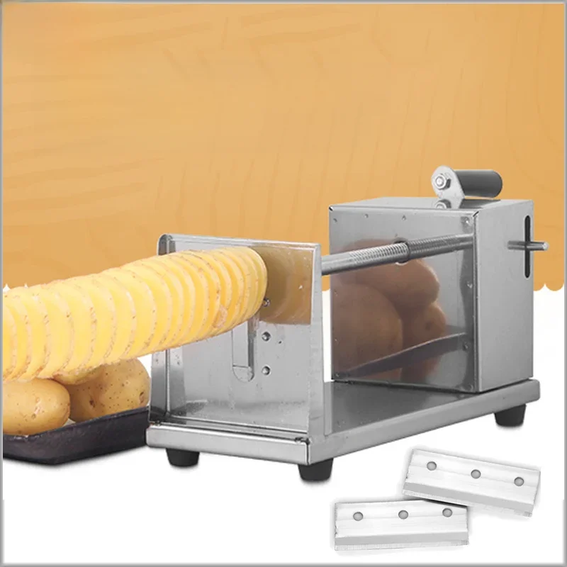 Xeoleo-cortador de batata manual, torre com rotação, fabricação de chips, para cozinha e casa