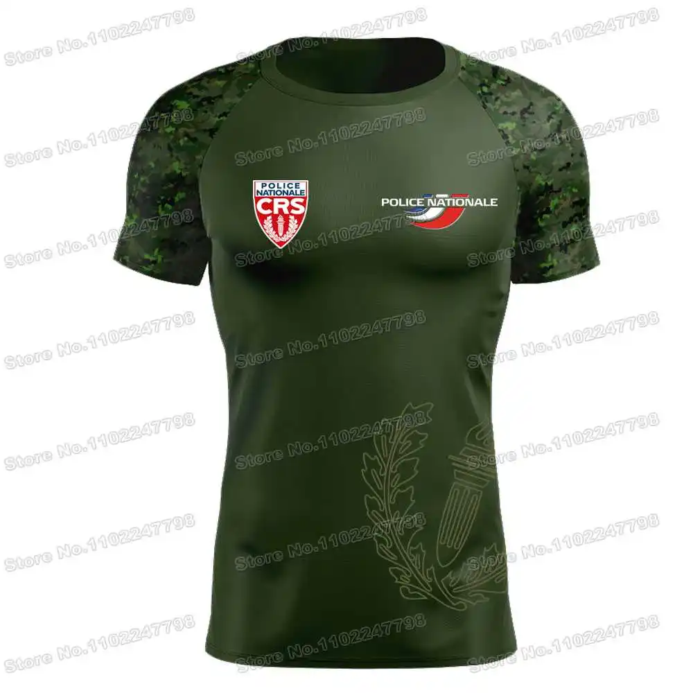 2023 French CRS National Police T Shirt Outdoor technical Shirts fitness Clothing Training Tops MTB Jersey Running Sportswear