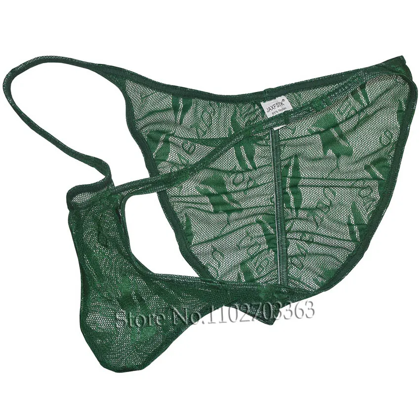 Cueca de renda de cintura baixa sensual masculina, com design Jacquard transparente, confortável, encontra o fascínio, ideal para momentos especiais