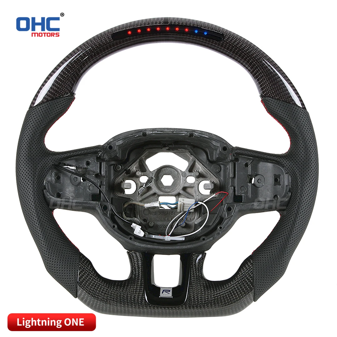 عجلة قيادة LED من ألياف الكربون الحقيقية OHC متوافقة مع عجلة القيادة لعرض البيانات LED فولفو جالاكسي برو