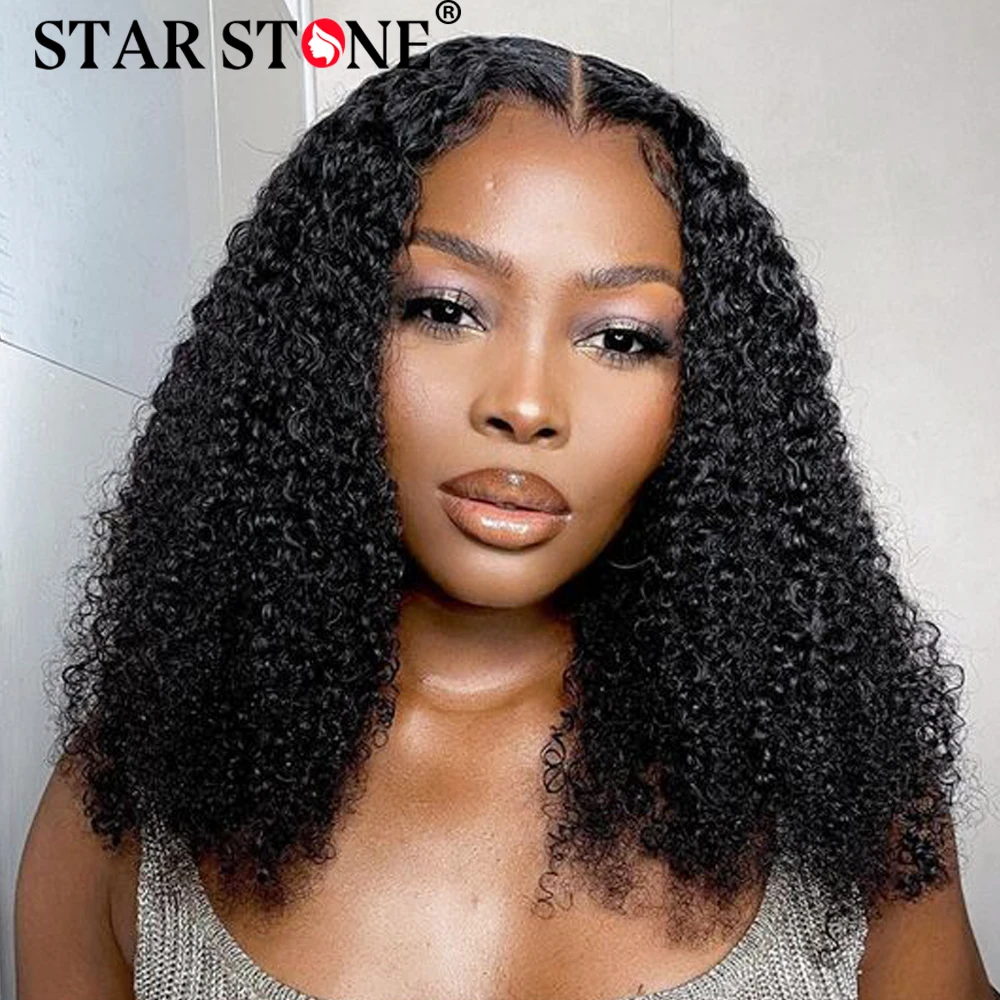 

Short Kinky Curly Bob Wig Human Hair 100% Human Hair Wigs Pre Plucked 13X4 Lace Frontal Peruvian Curly Wigs For Women 180%