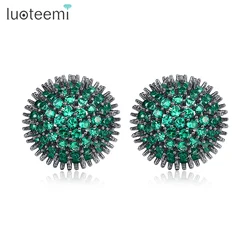 LUOTEEMI Cute Multicolor Full Cubic Zircon Fashion Statement Jewelry Stud Earrings for Women Dating Party Friend Christmas Gifts