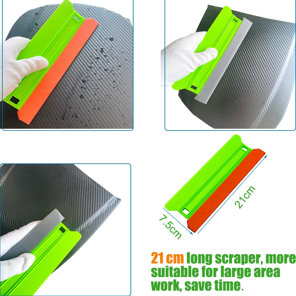 TOFAR Car Accessories 21cm Carbon Film Vinyl Wrap Felt Squeegee No Scratch Scraper Cleaning Tools Window Tinting Glass Wash Tool