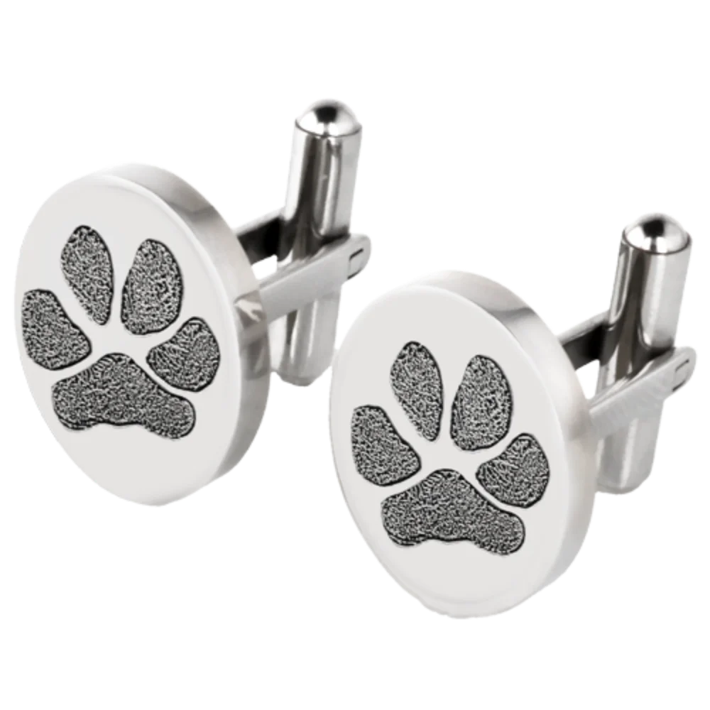 Stainless Steel Personalized Engraved Men's Cufflinks Custom Engraved Pet Pattern Jewelry for Friends Family Father's Day Gifts