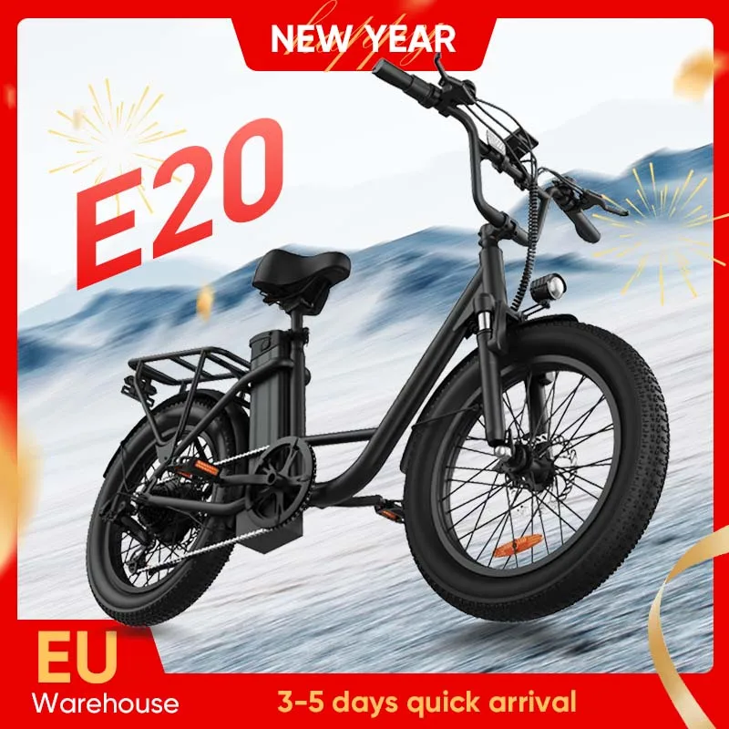 Urlife E-Bike 1000W 20 pouces x 3 "vélo électrique à gros pneus 48V 13Ah batterie amovible engrenages à 7 vitesses freins à double disque cyclomoteur adulte