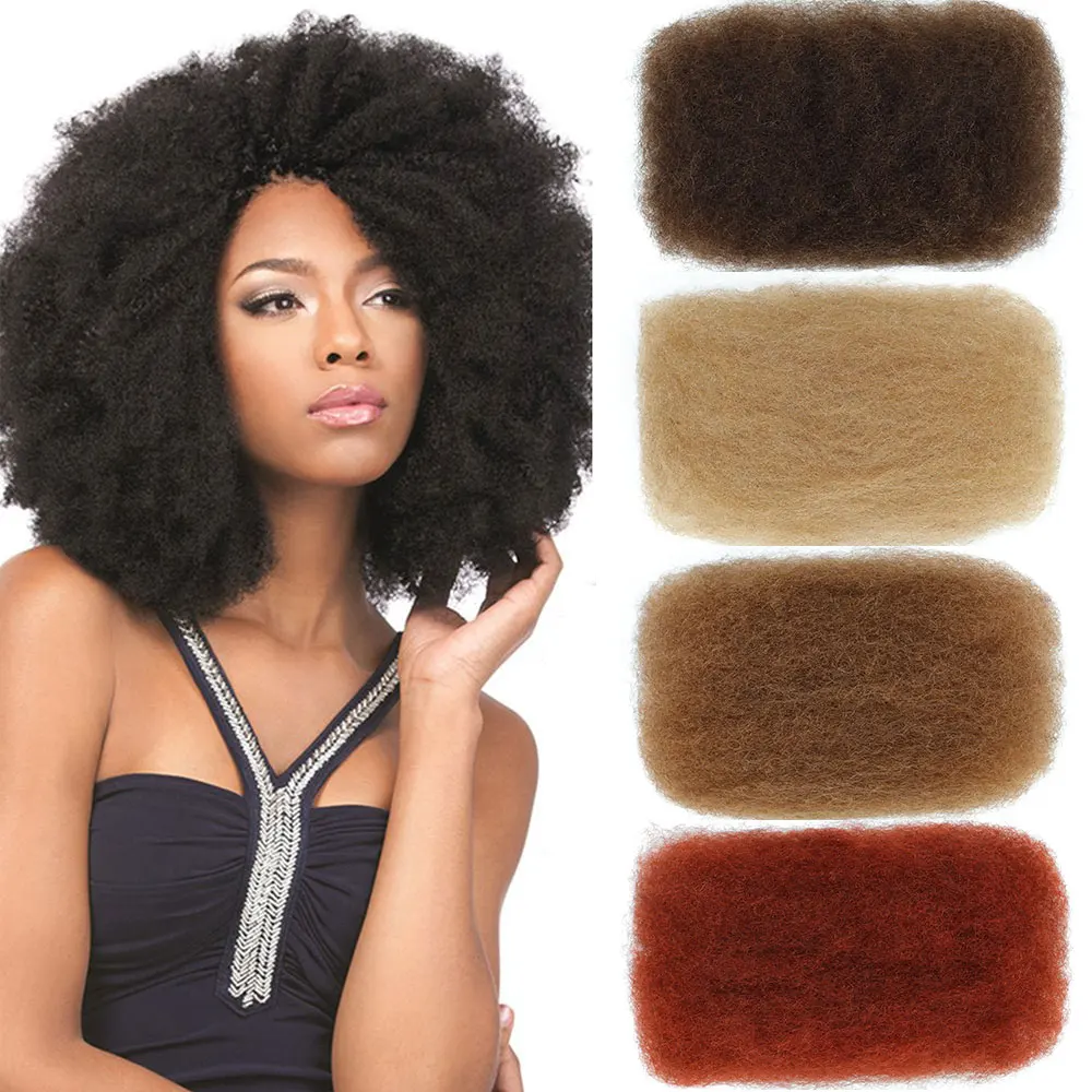Afro Kinky Bulk Human Hair 50g/Pack Natural Black 100% Human Hair For Locs Extensions Twist Braiding Crochet Hair 20 Inch