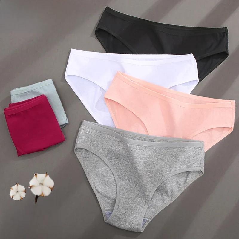 Culotte en coton motif Jacquard pour femmes, sous-vêtements Sexy, Lingerie féminine, couleur unie, culotte intime pour femmes