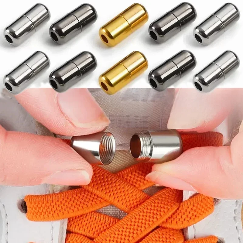 Connecteur de boucle en demi-cercle sans cravate, pour chaussures, baskets, lacets à attache rapide, fermeture de Capsule en métal
